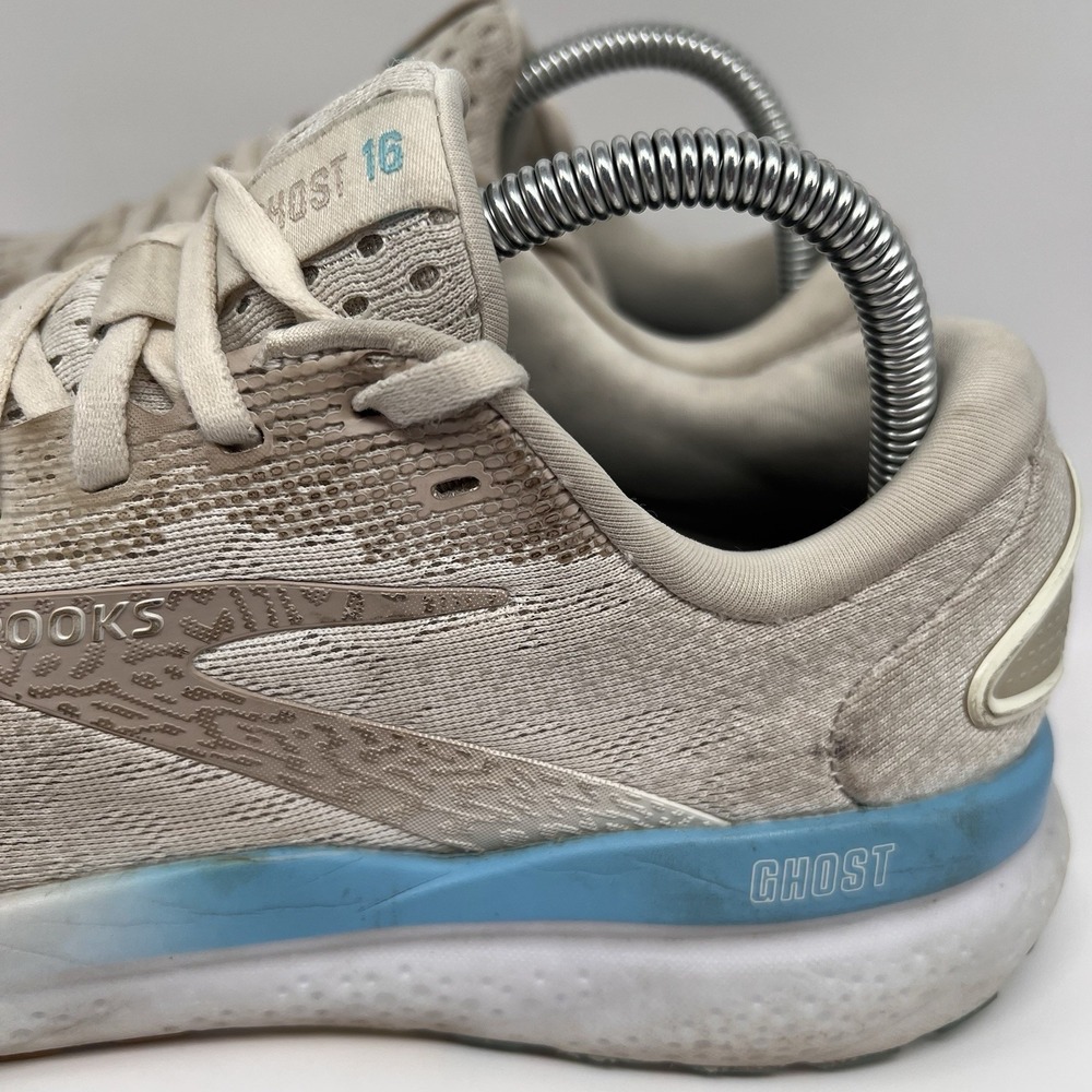 Brooks Ghost 16 Womens Running Shoes Grey Blue Walking Comfort Sneakers Size 9.5 - Picture 3 of 8